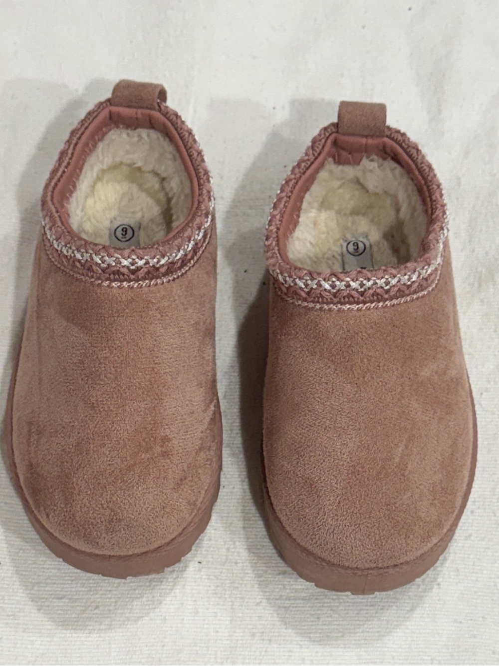 Olivia & Kate Girls Cozy Slip-On Shoes in Dusty Pink